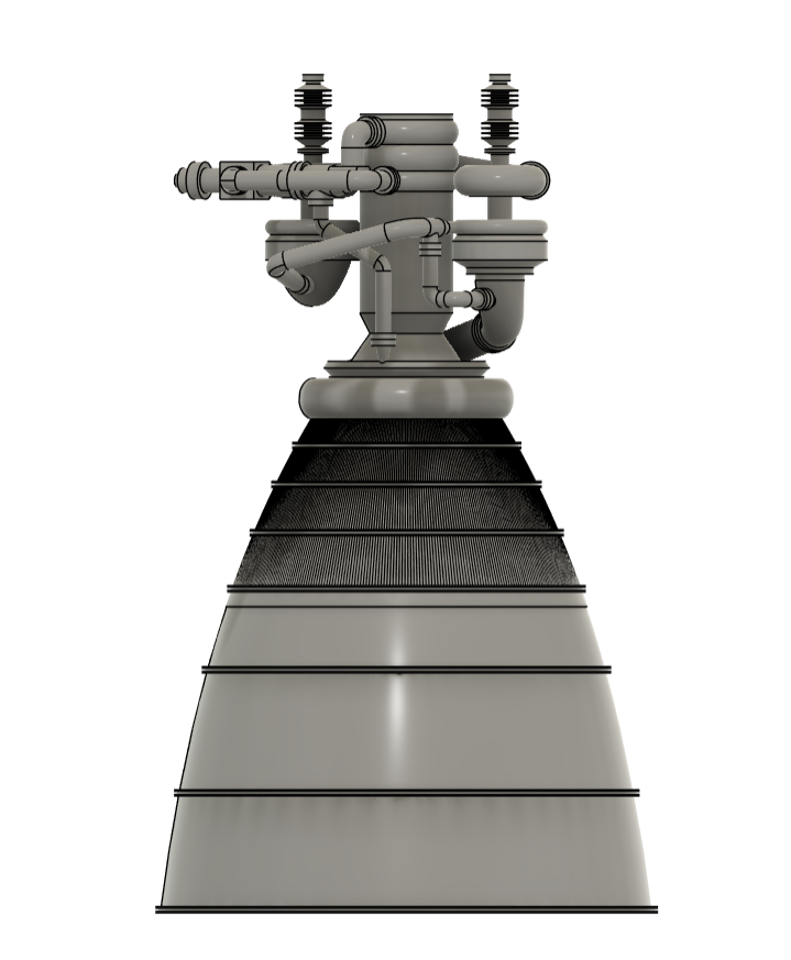 Liquid rocket engine - shaded view